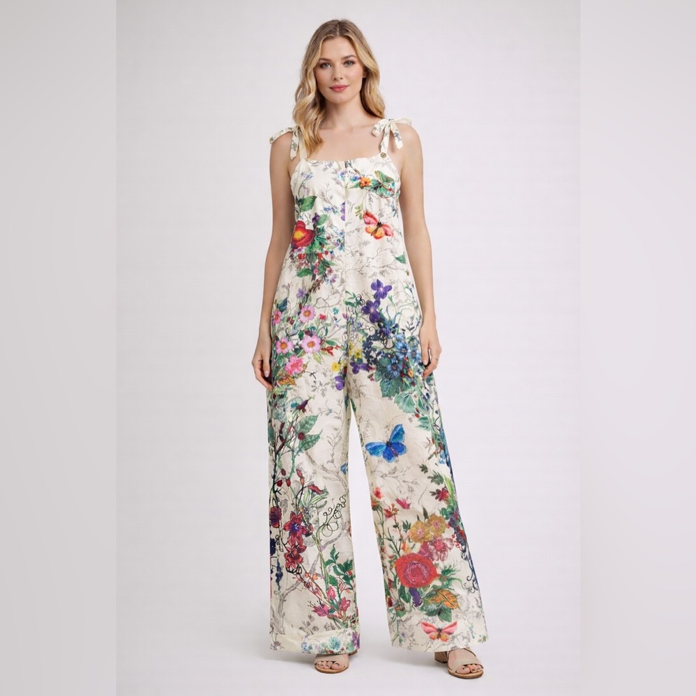 Light Pastel Floral jumpsuit — Size S spring time, Easter